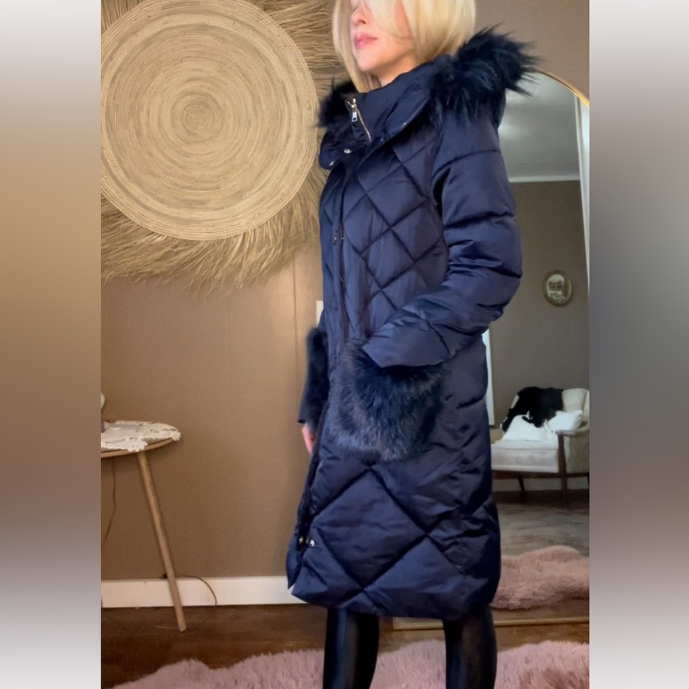 Blue Down Puffer Jacket- Size M